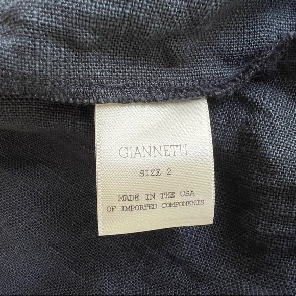 100% linen navy easy dress - long sleeve with pockets - raw hem with slits - Picture 7 of 9